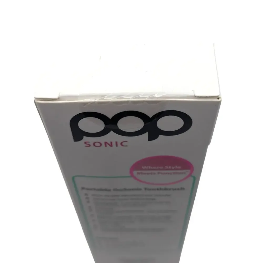 POP SONIC Go Sonic Portable Sonic Toothbrush Silver 2 Speed NEW Sealed